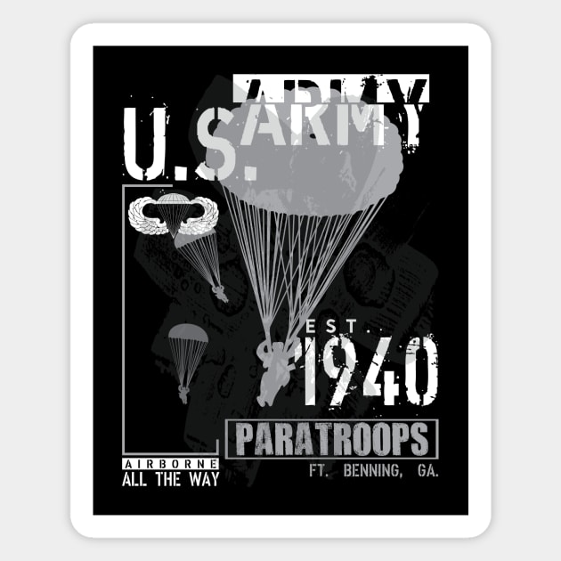 US Army Paratroopers Distressed Magnet by Baggss